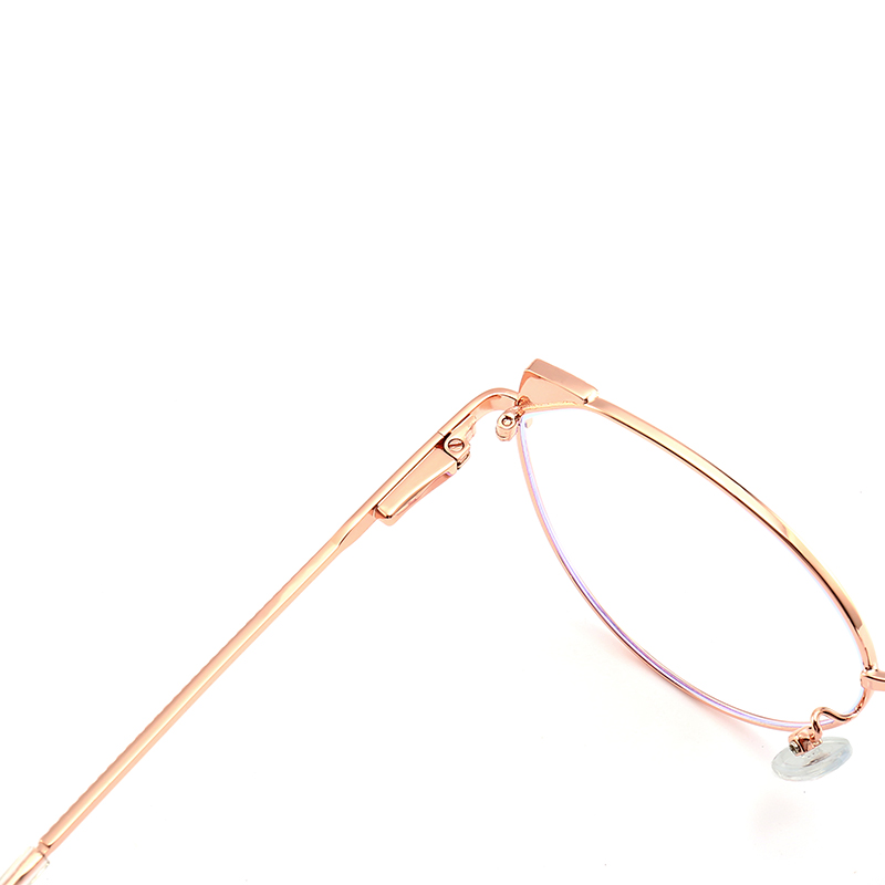 Classic Metal Blue Light Blocking Glasses Frames For Adults Unisex Full-Rim Cat-Eye Design Geometric Pattern Computer Eyeglasses