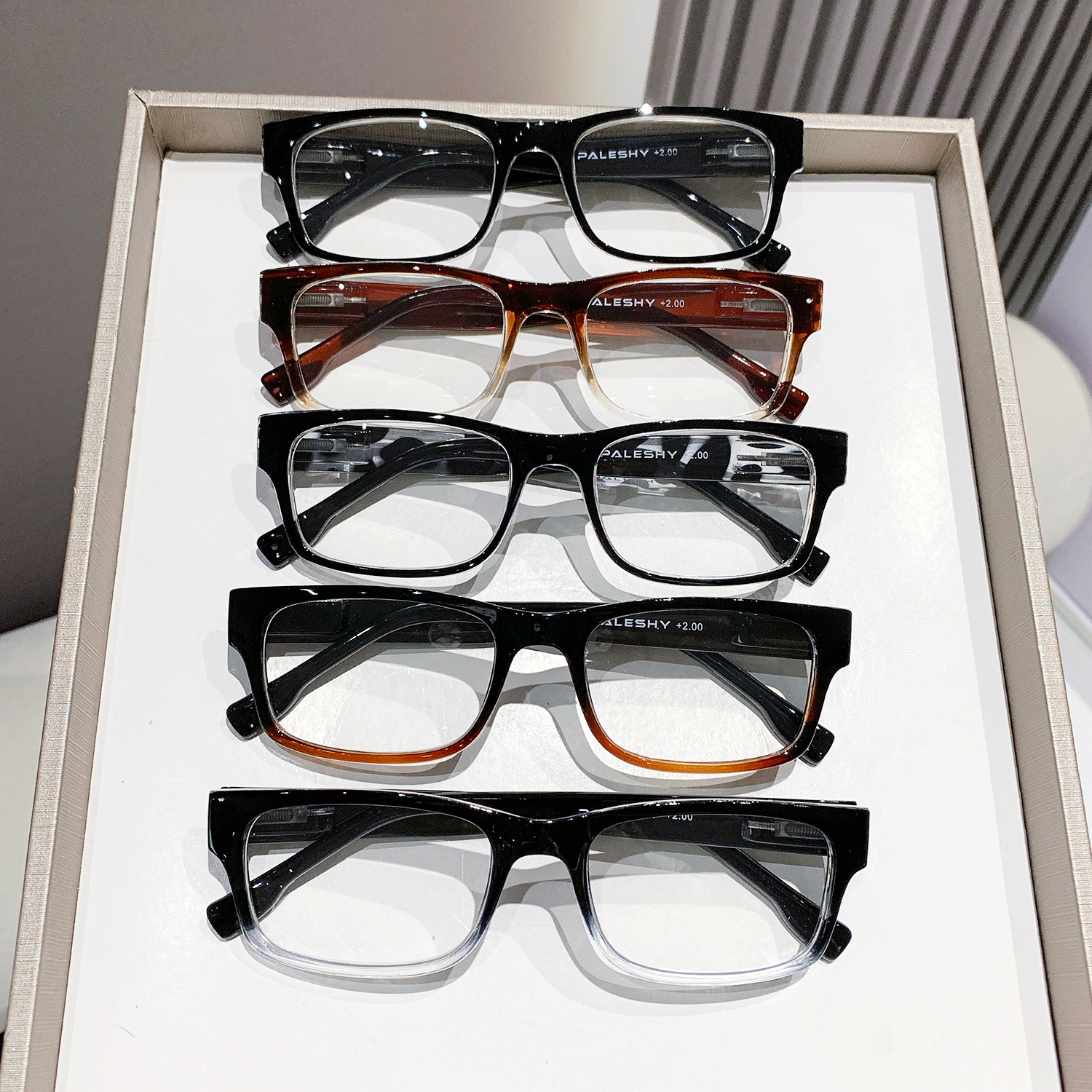 Rectangle Reading Glasses for Men Lightweight Plastic Frame Presbyopic Readers Wholesale