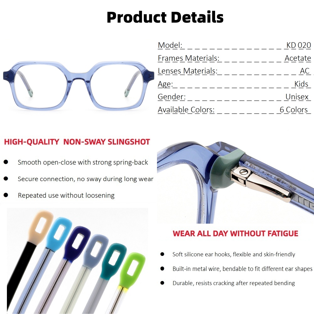 Customization Factory Wholesale High-end Children Acetate Optical Glasses Durable Kids Eyeglasses Frames for Daily Wear OEM/ODM