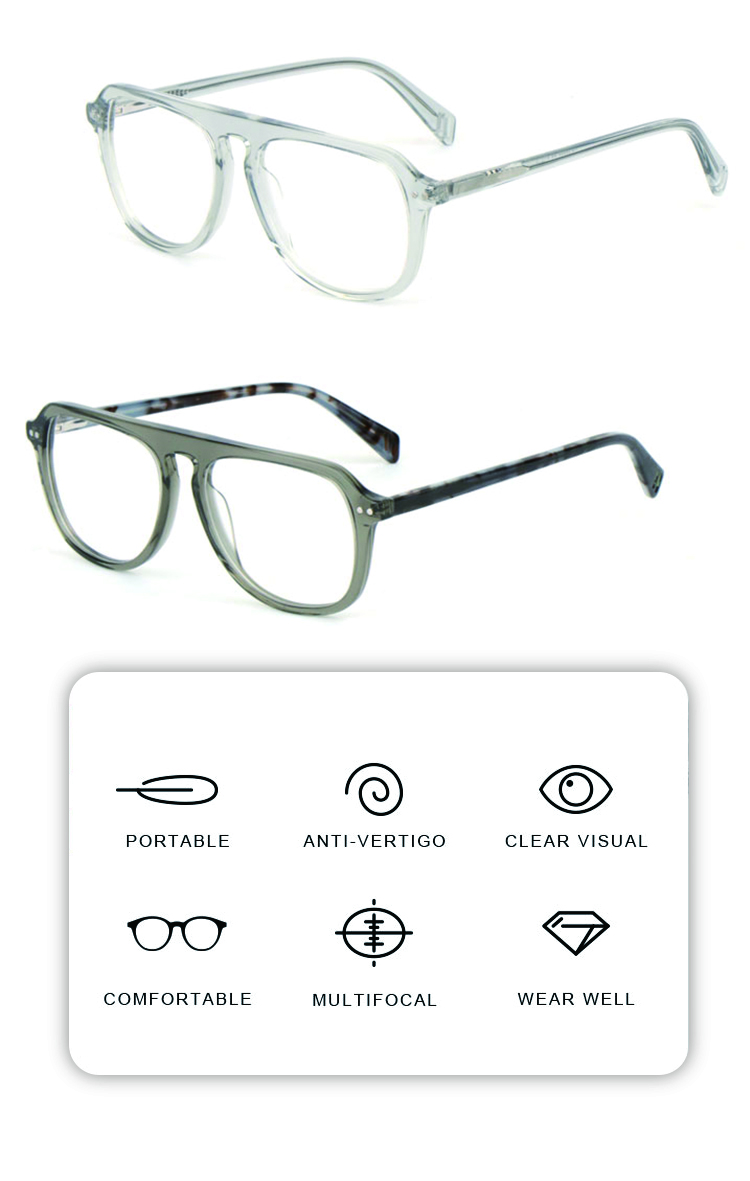 Manufacture Fashion Aviation Eyeglasses Acetate Pilot Optical Blue Light Blocking Glasses Acetate Glasses Frame for Men Women