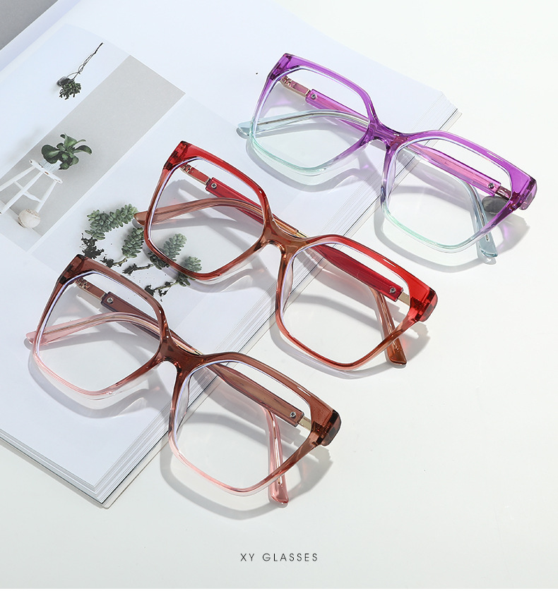 Oversized Square Geometric Modern Fashion Eyewear Trendy Style Accessory Anti Blue Light Spectacle Optical Eyeglass Frames