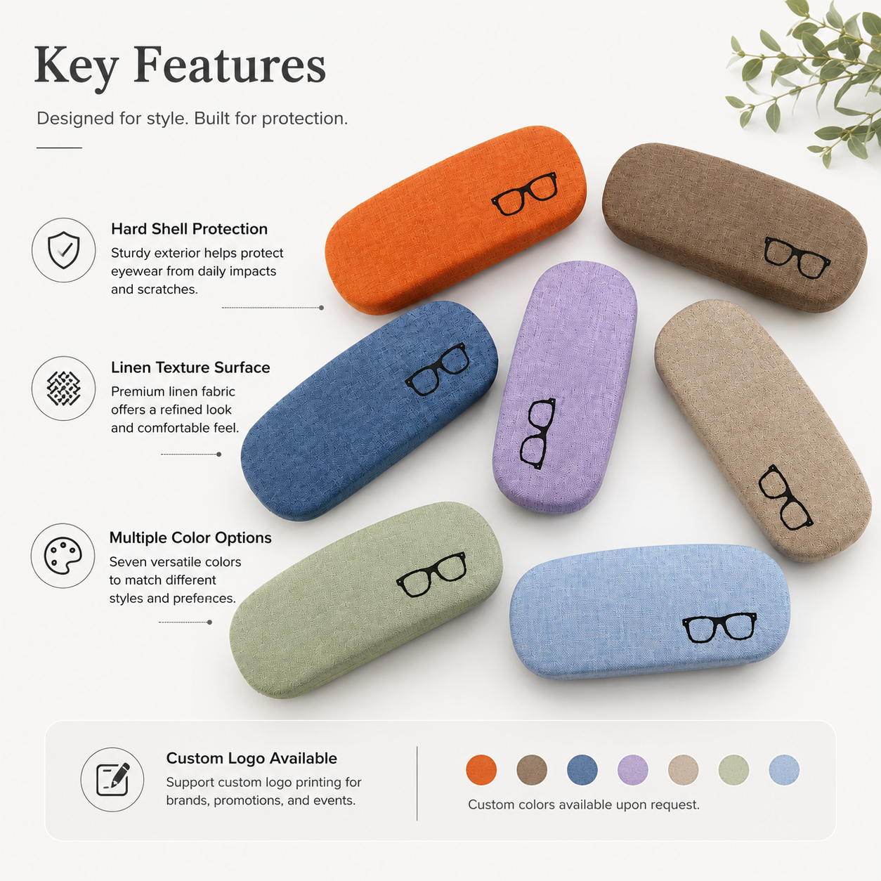 Customized Hard Eyewear Case Spectacle Eyeglasses Case Storage Sunglasses Box Package Luxury Sunglass Cases Glasses Cases