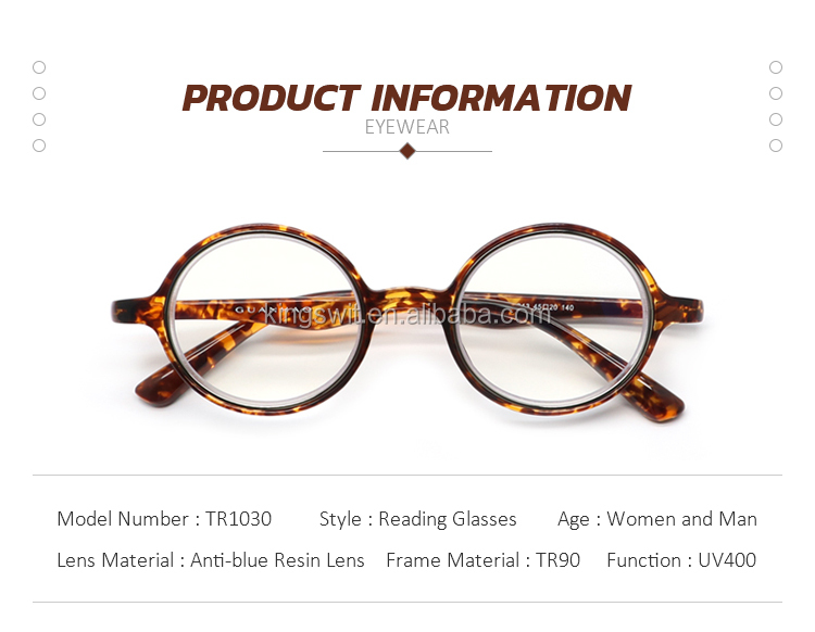 Classic Retro Slim Reading Glasses Small Round Tr90 Frame Light Eyewear for Wholesale