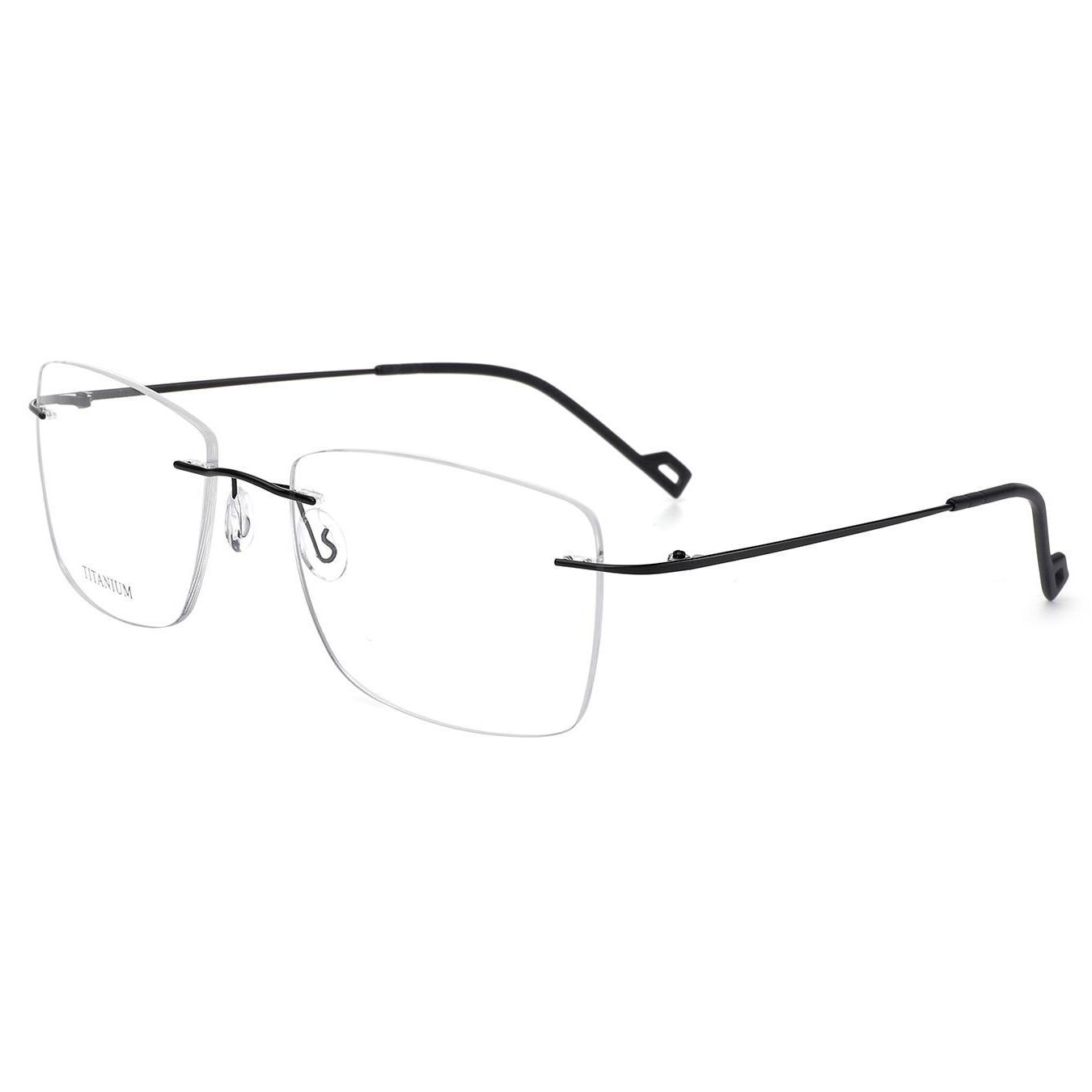 Titanium Rimless Eyeglass Frames for Men Fashionable Beta Print Design Lightweight Professional Optical Eyewear