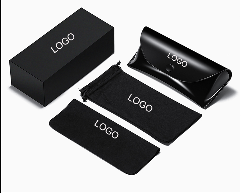 Wholesale Custom Logo PU Leather Folding Glasses Case Semi Hard Protective Sunglasses Storage For Eyeglasses Packaging