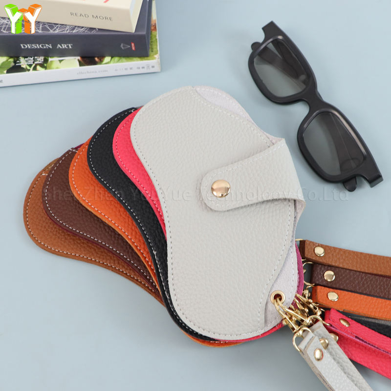 Wholesale PU Leather Eye Ware Glasses Storage Bag Sunglasses Case Hanging Outdoor Decoration Glasses Carrier