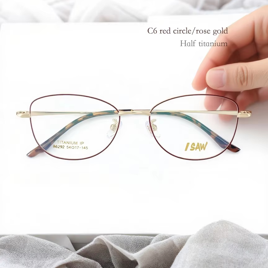 Beta Titanium Cat Eye Ultra-Light Eyeglass Frames IP Plating Multi-Color Solid Trendy Fashion New Myopia Eyeglasses for Men