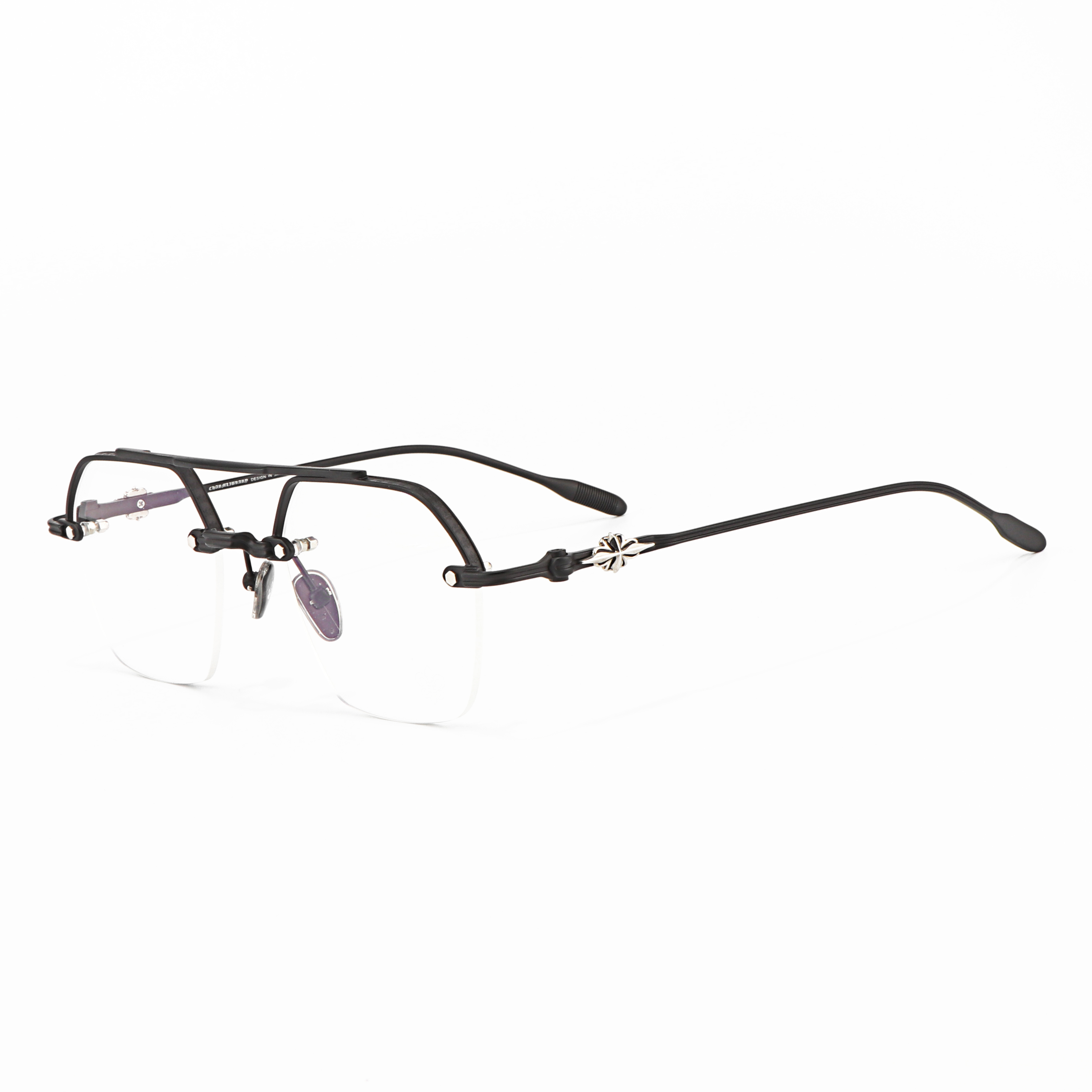 Women's Men's Pilot Half Frame Black Optical Prescription Presbyopia Large Frame Luxury Brand Light Frames for Eye Glasses Eyes