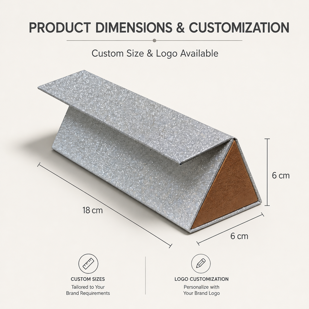 Custom Triangular Folding Eyeglasses Box Hard Cardboard One Piece Sunglasses Packaging Box Glasses Frame Case OEM ODM