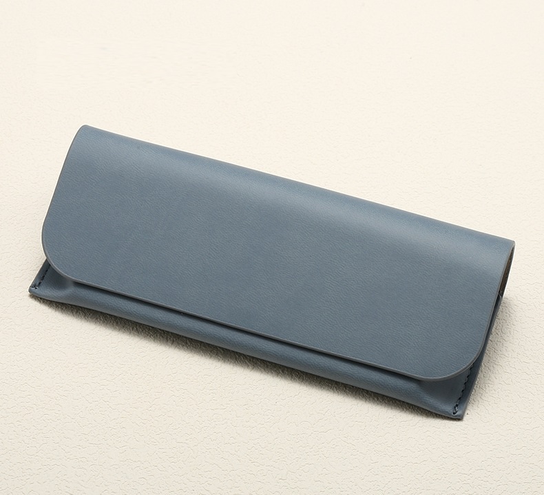RTS New Arrival Handmade Fashionable Designs PU Semi-Hard Solid Leather Magnetic Rectangle Glasses Case 172x74x40mm Model 2