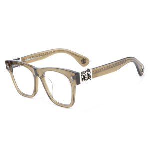 Silver Transparent Brown Optical Prescription Bifocal Acetate Eyeglasses Frame