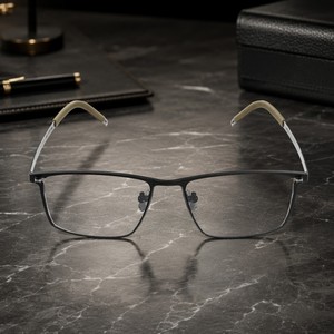 Wholesale Custom Logo IP Titanium Black Retro Vintage Classic Metal Eyeglasses
