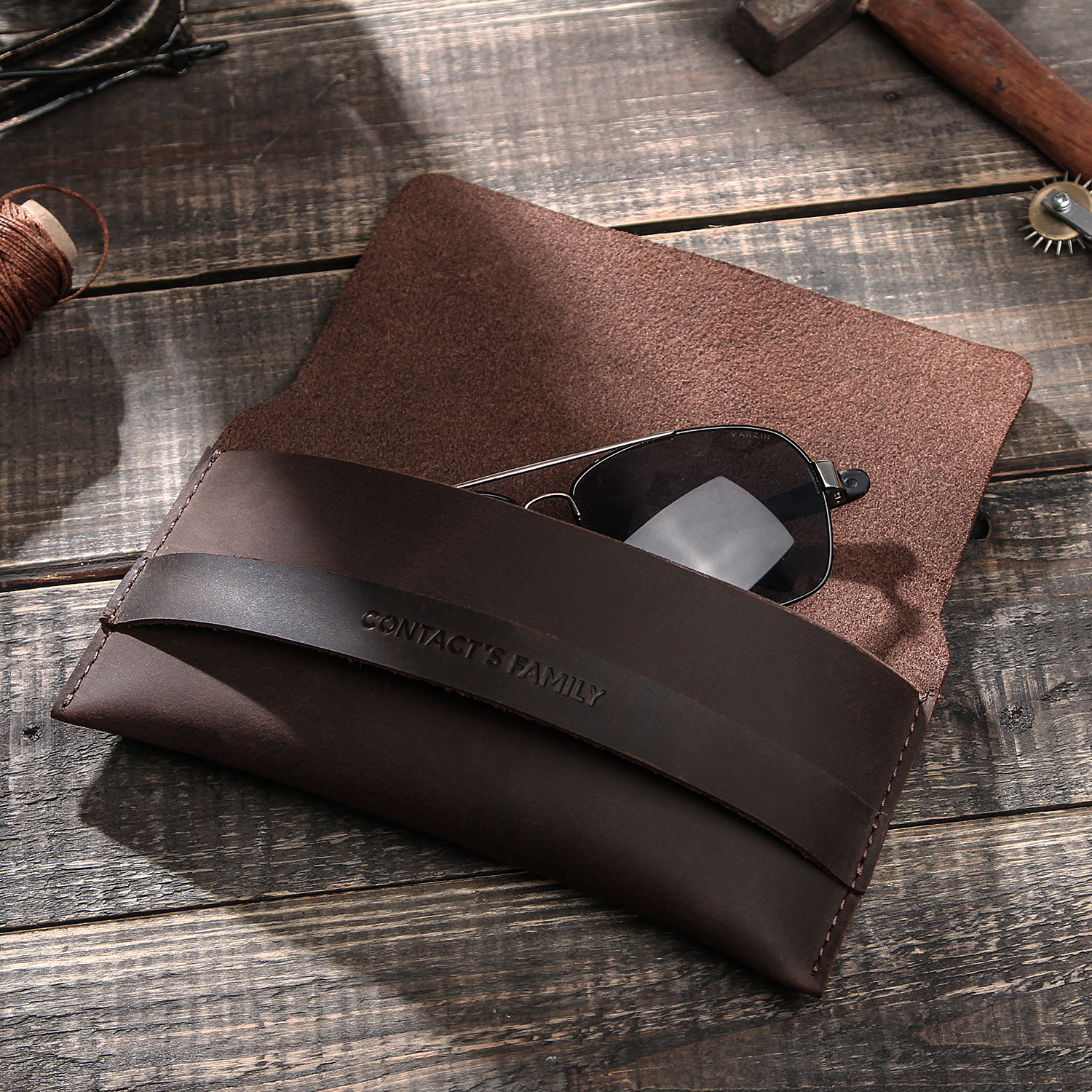 Genuine Leather Glasses Case Eco-Friendly Sunglasses Storage Pouch Solid Pattern Protective Eyewear Case for Eyeglasses CF4001