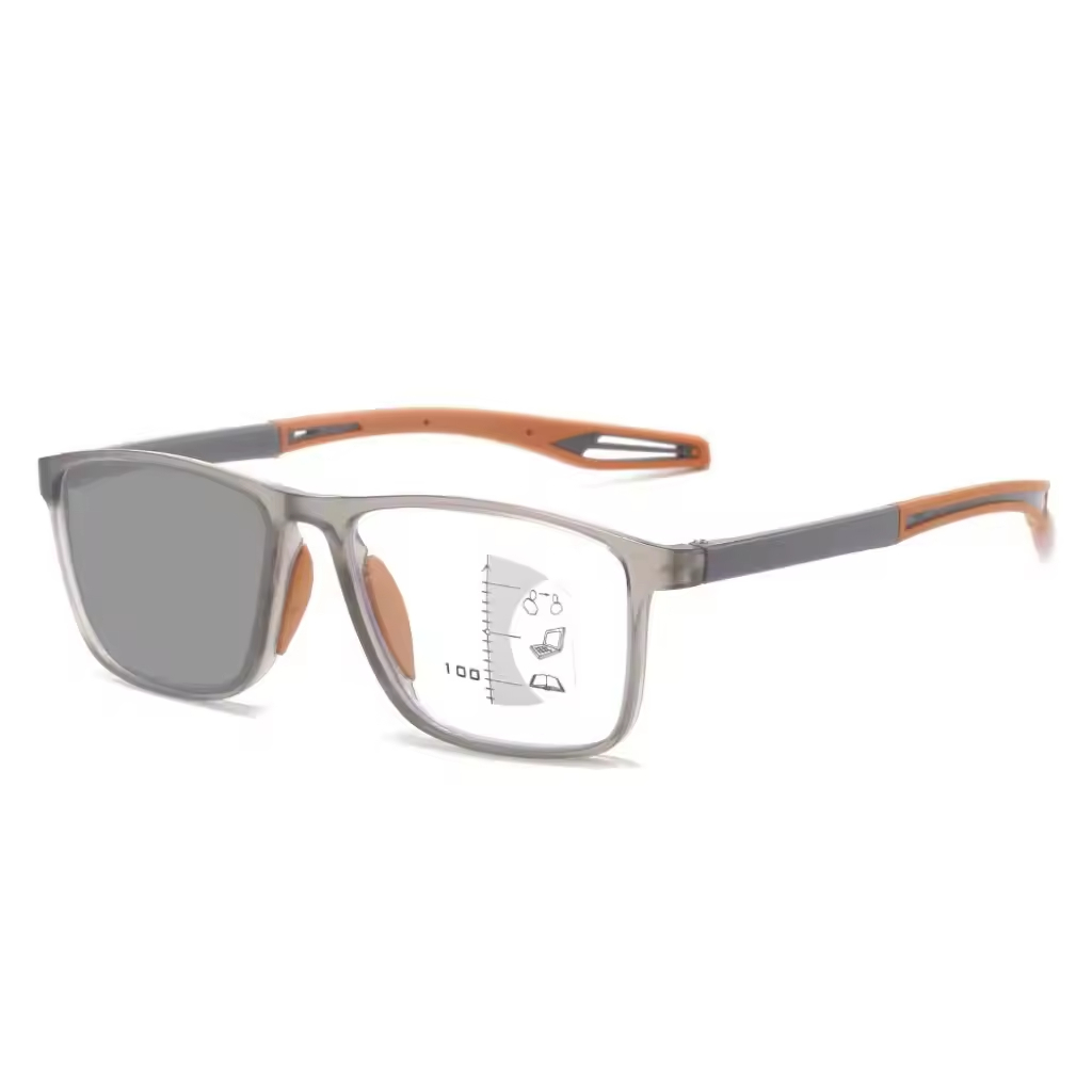Progressive Photochromic Reading Glasses Anti Blue Light Wholesale OEM Custom TR Frame Men Women Spring Hinge CE Factory