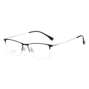Men Beta Titanium Semi-Rimless Square Optical Glasses