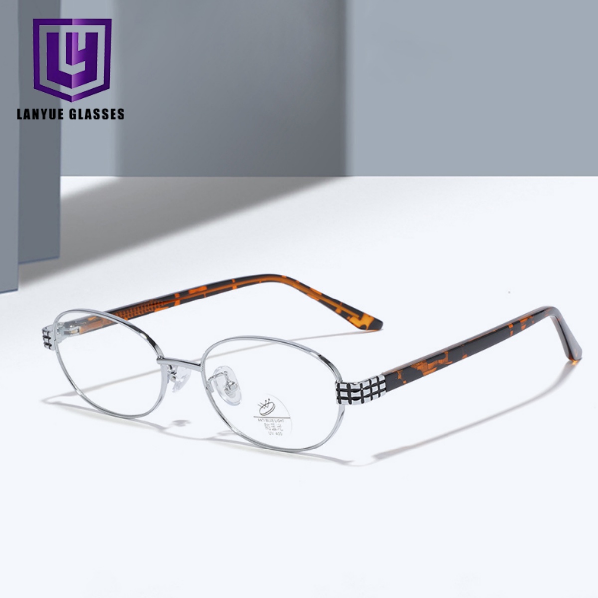Vintage Metal Full Rim Solid Oval Anti Blue Light Blocking UV400 Computer Eyeglasses Lightweight Unisex Designer Trendy Luxury